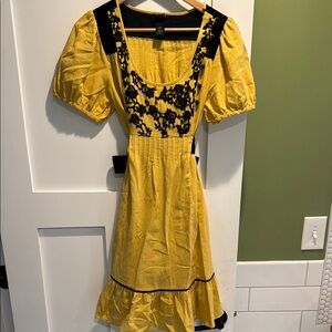 Anthropologie Yellow and Black Dress